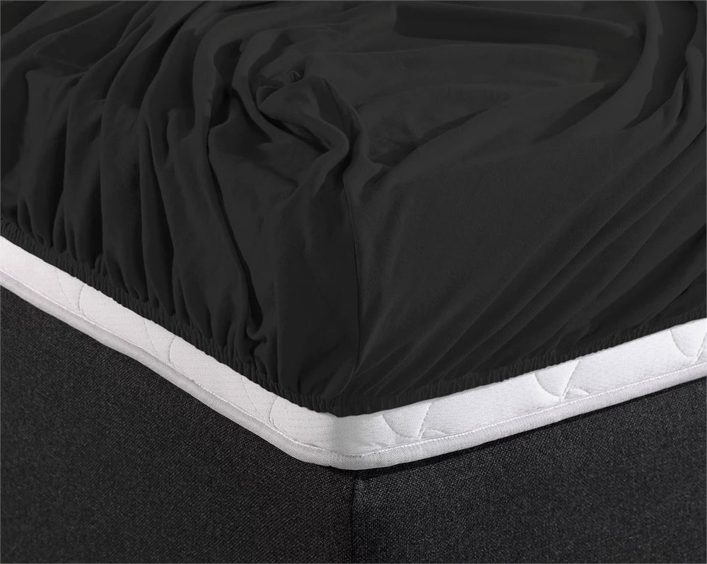 Matras Hoeslaken Dubbel Jersey Zwart