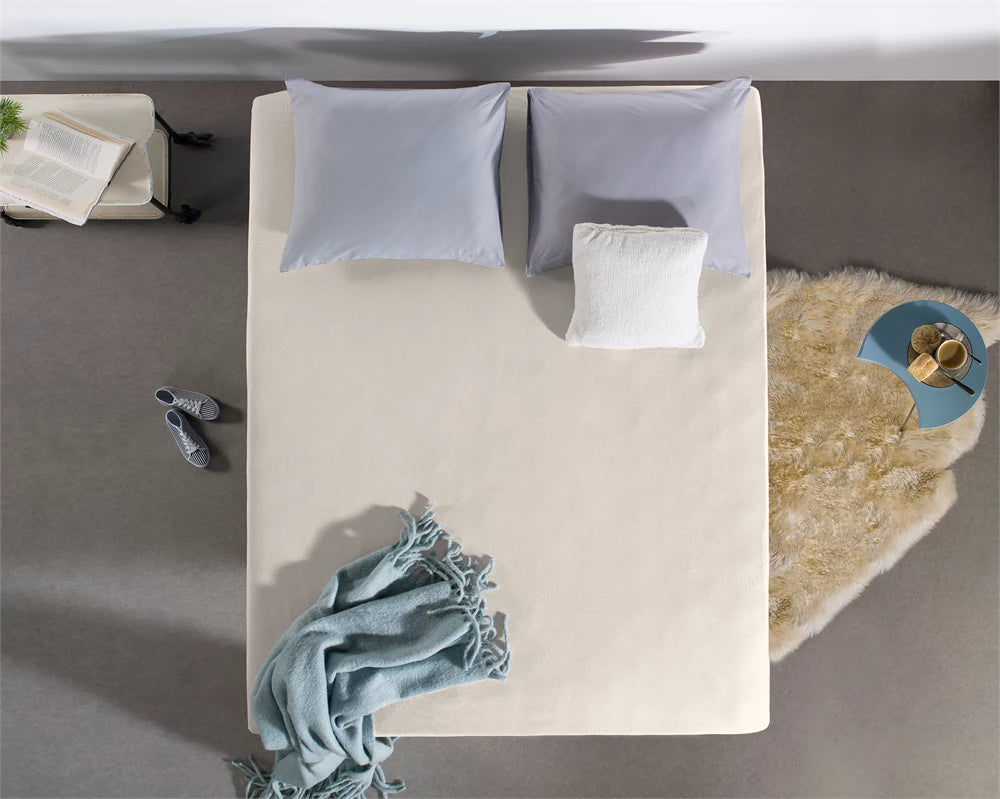 Matras Hoeslaken Dubbel Jersey Creme