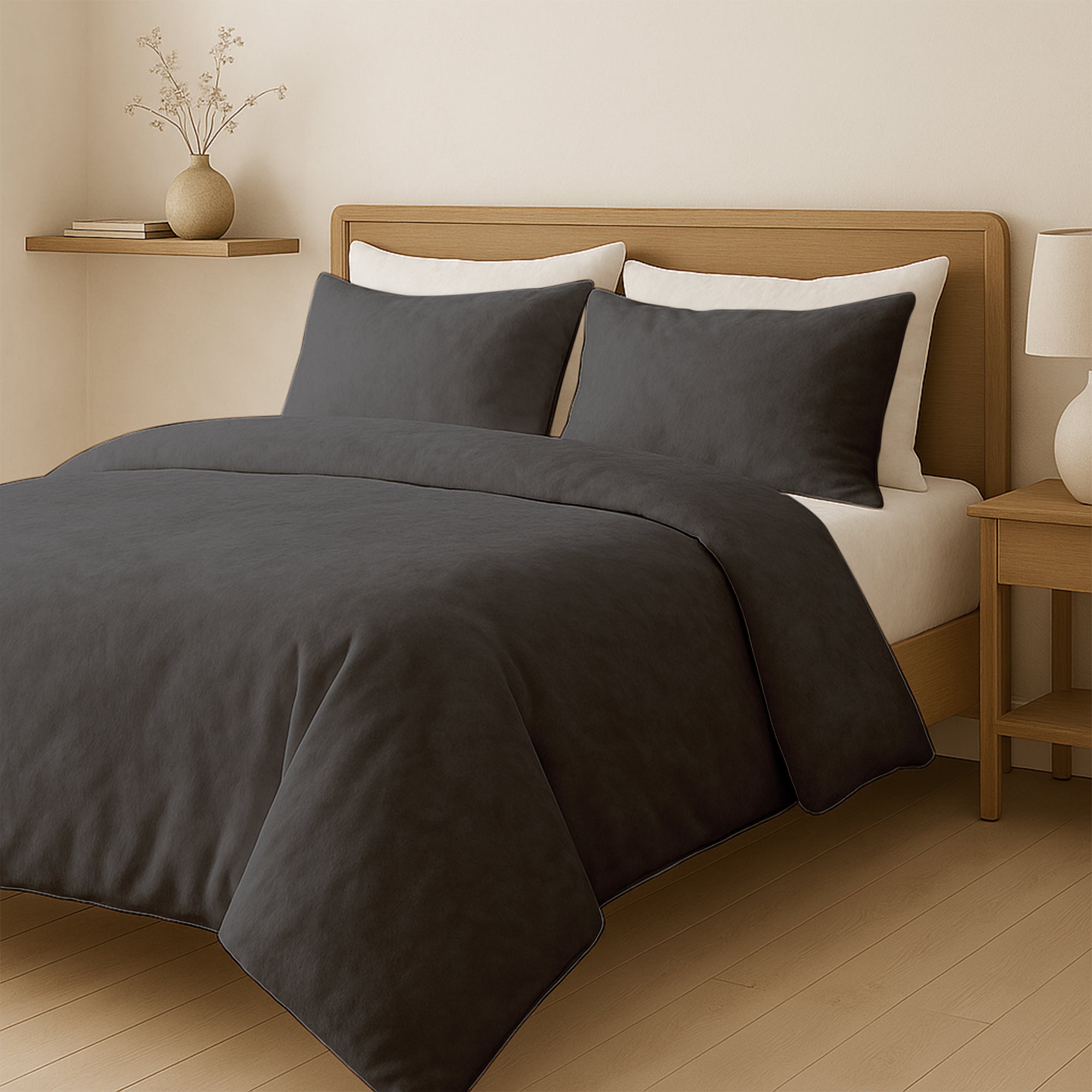 Dekbedovertrek Set Velvet Anthracite