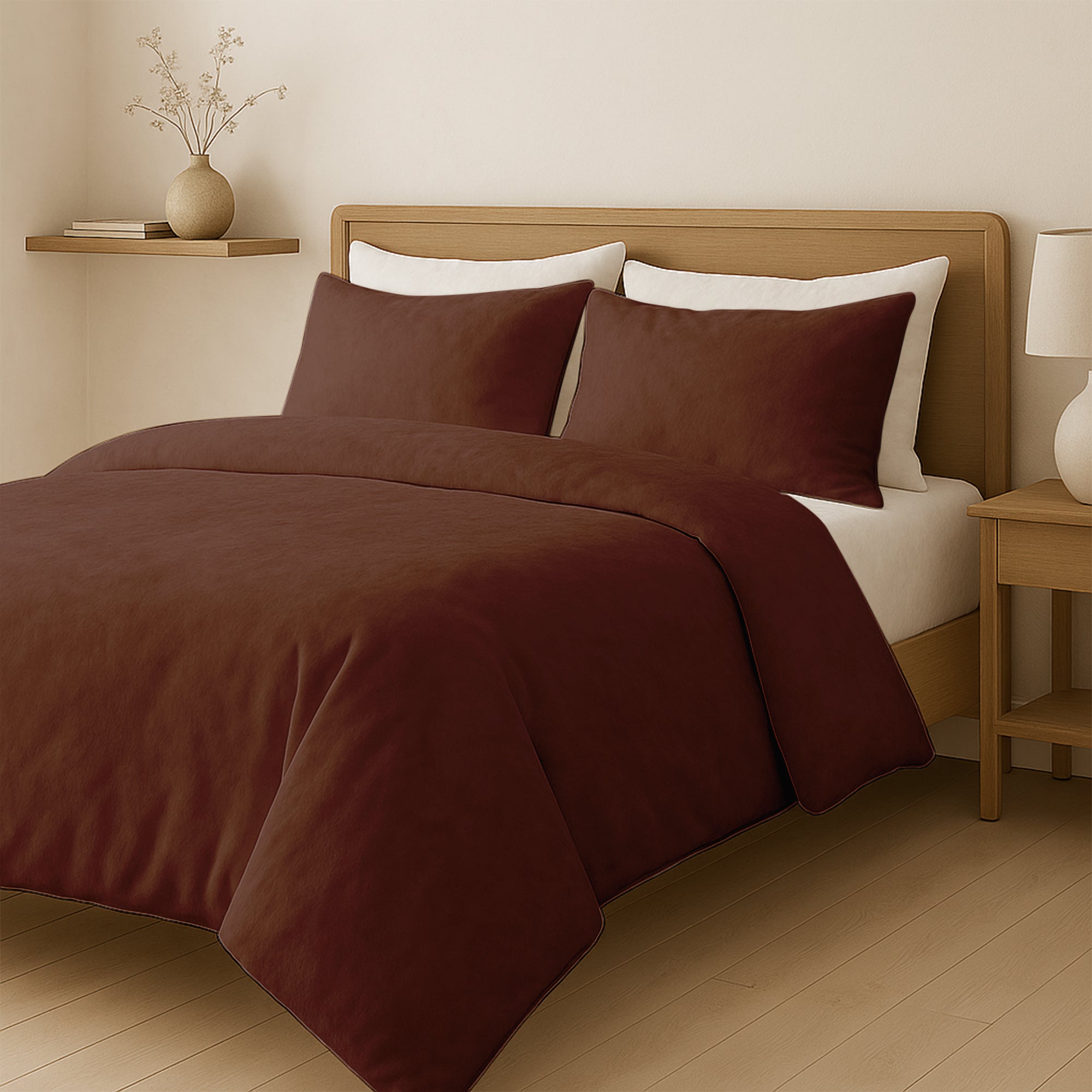 Dekbedovertrek Set Velvet Cognac brown