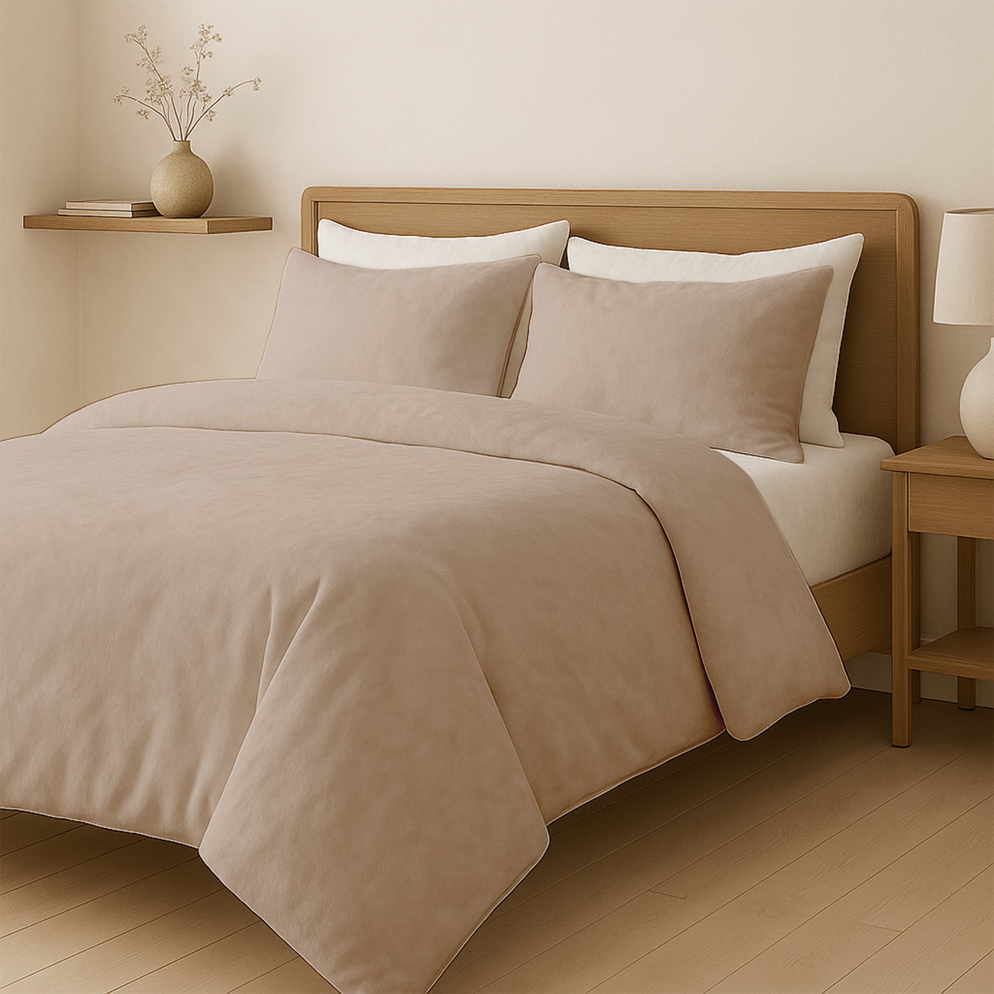 Dekbedovertrek Velvet Pintuck - Taupe Dekbedovertrek Velvet Pintuck - Taupe