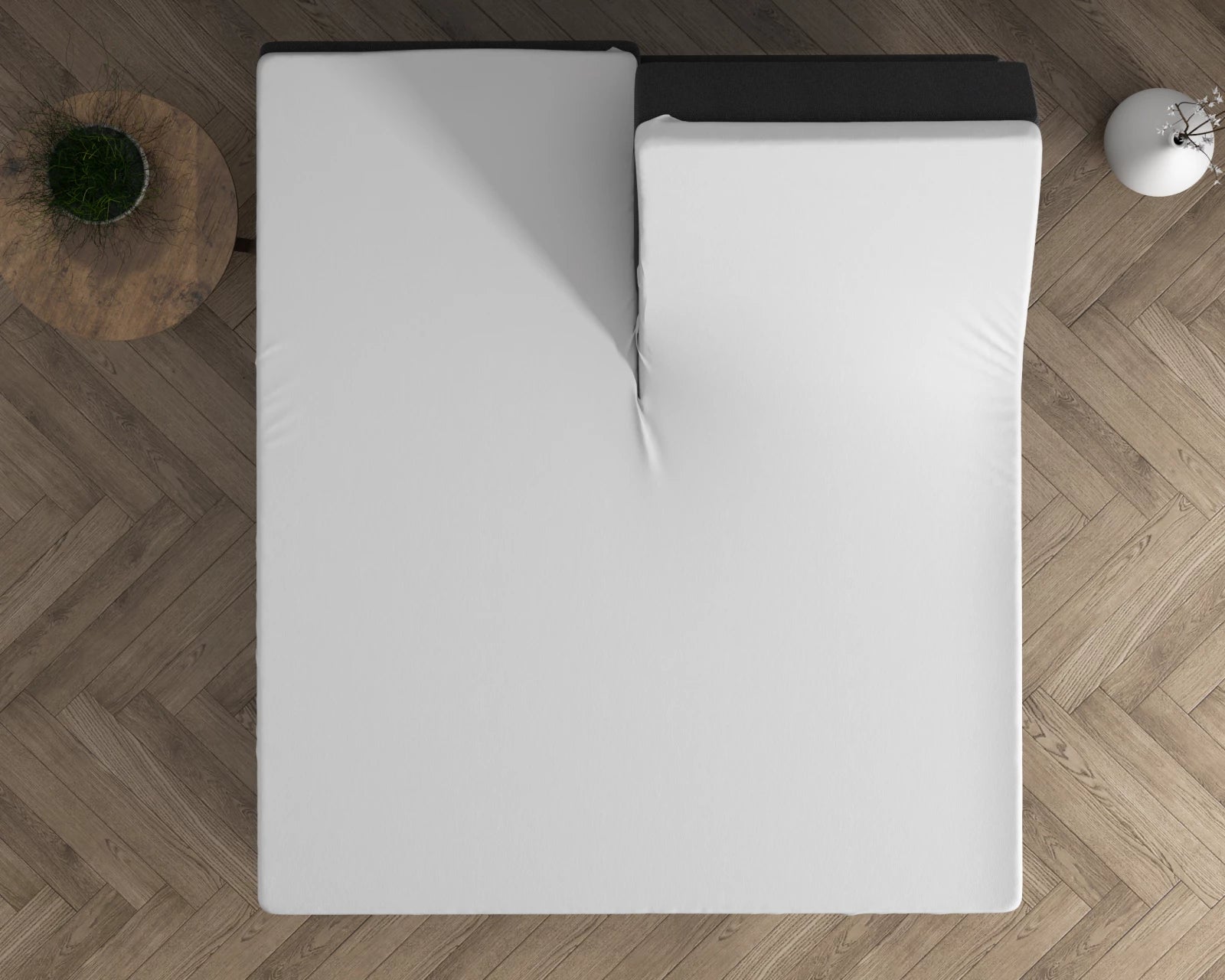 Dubbel Jersey Splittopper Hoeslaken Wit