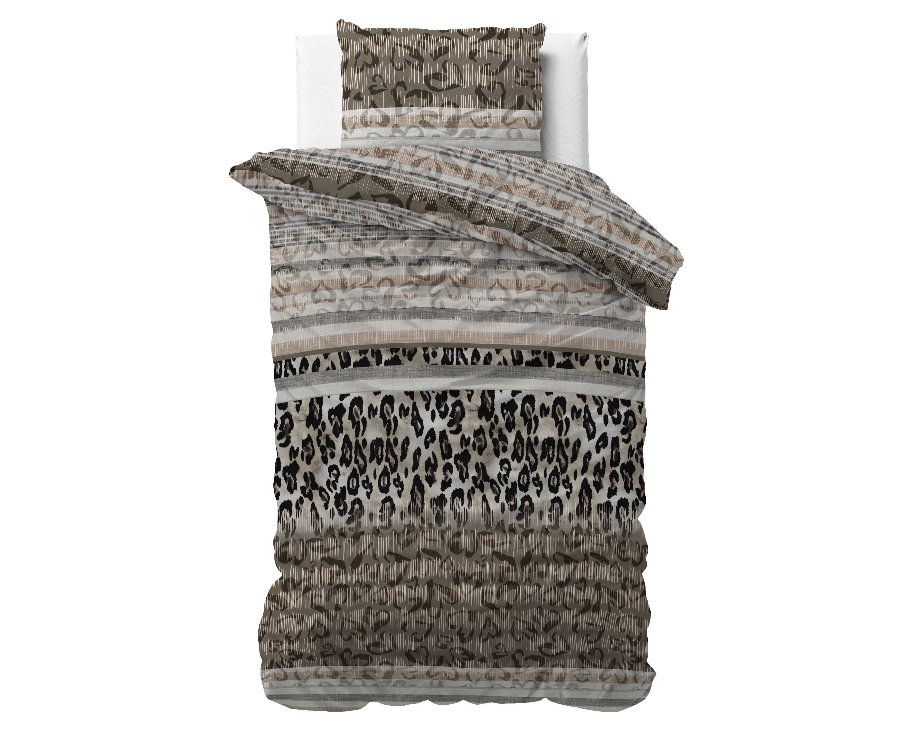Dekbedovertrekset Tiger Leopard Taupe