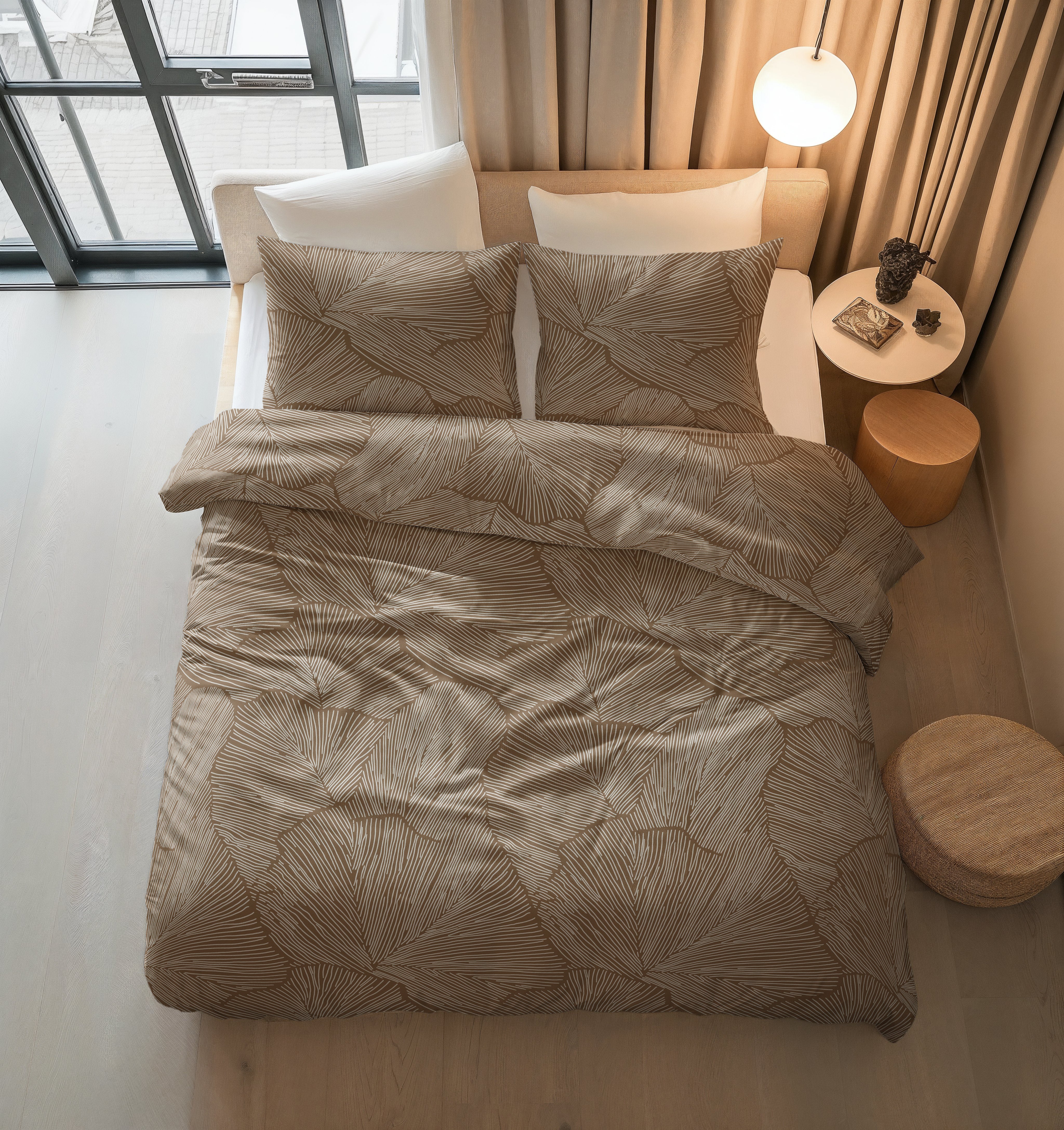 Dekbedovertrekset Amber Beige/bruin