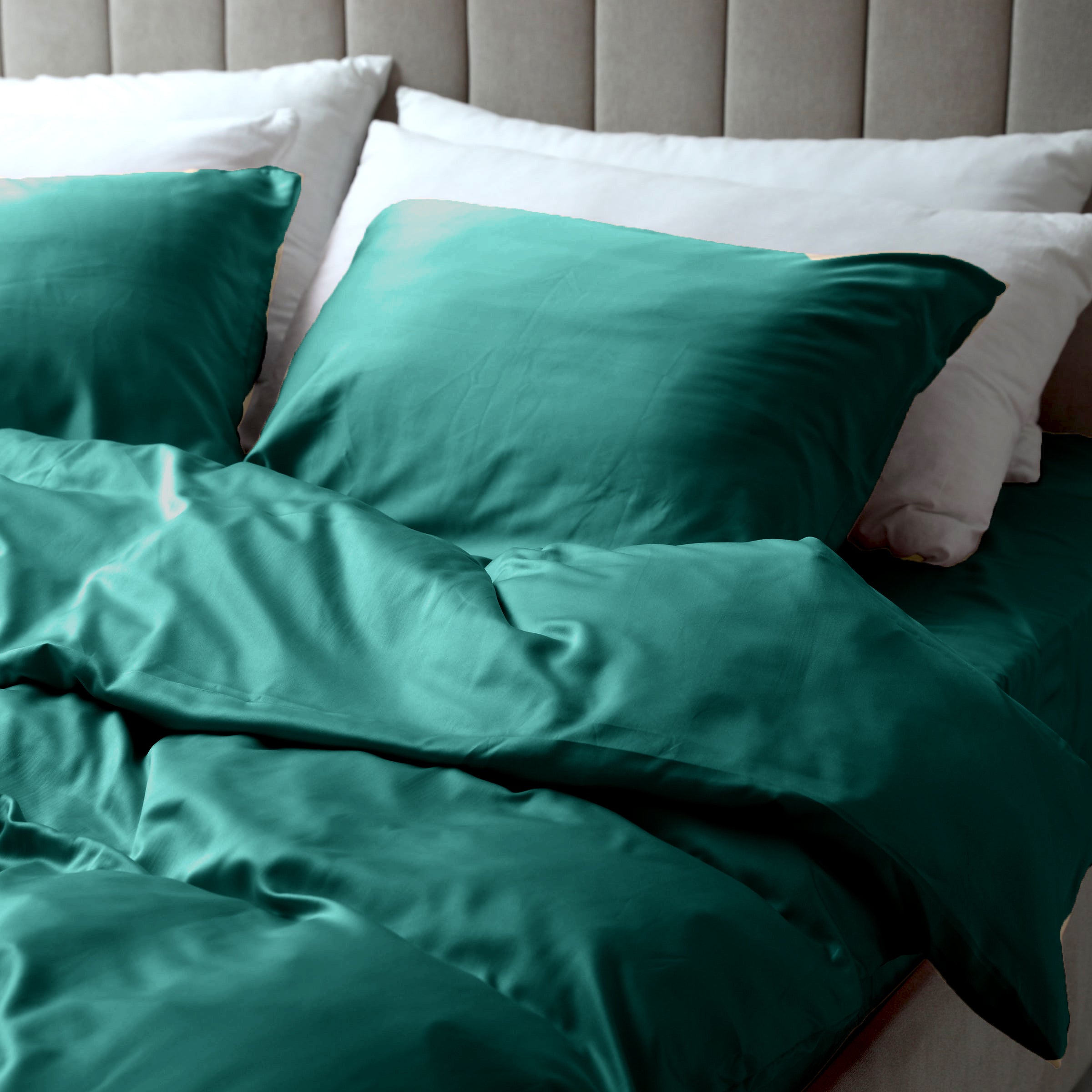 Dekbedovertrek set Effen Luxe Katoen Satijn Sea Green