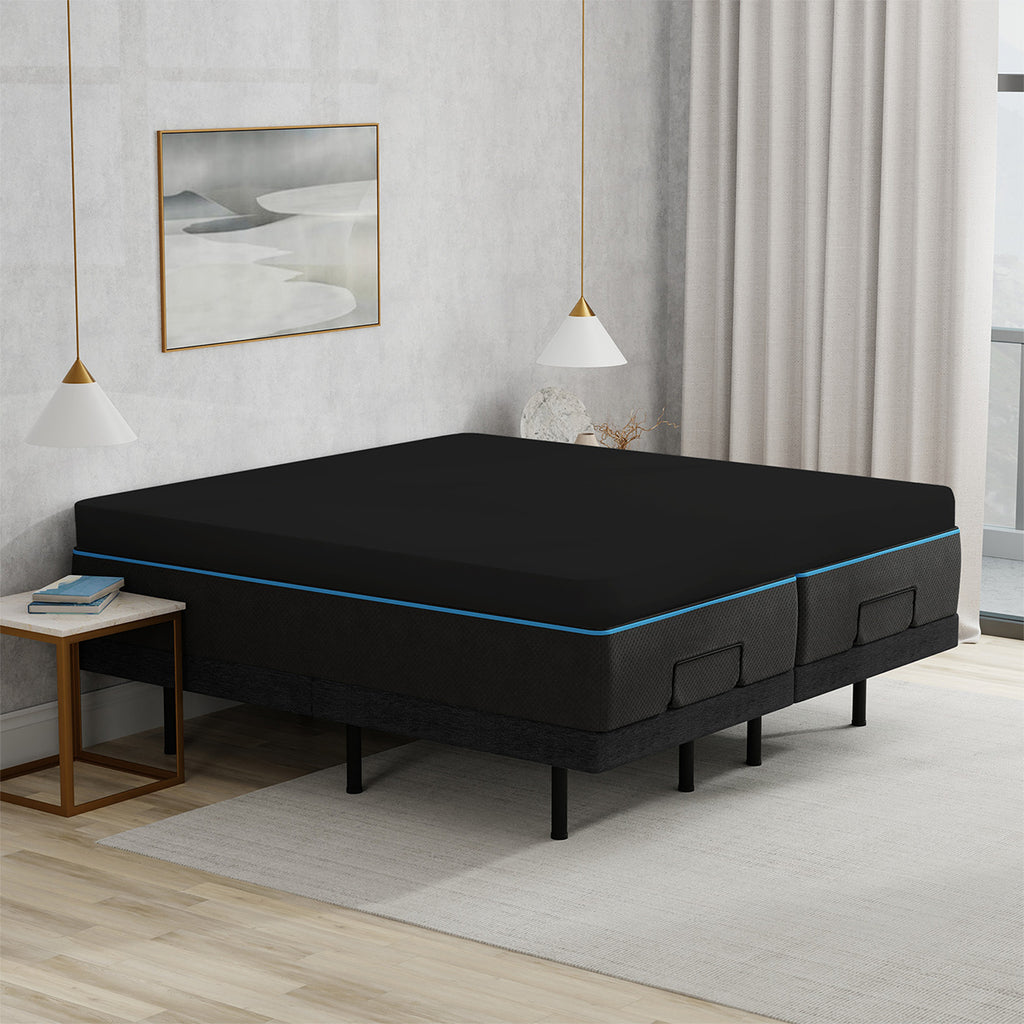 Dubbel Jersey Topper Hoeslaken - Zwart