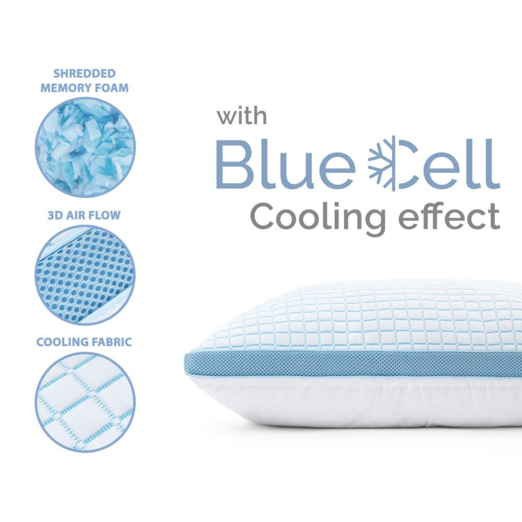 3D Blue Cell Tech Verkoelend Memory Foam Hoofdkussen Stevig