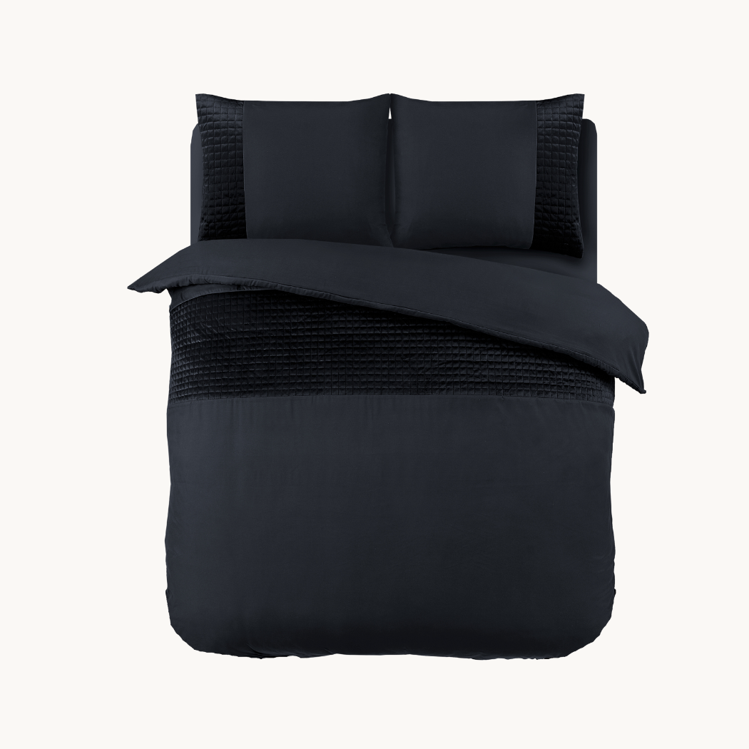 Dekbedovertrek set Fluweel/Velvet Band Zwart
