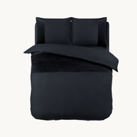 Dekbedovertrek set Fluweel/Velvet Band Zwart