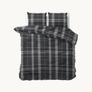 Hoogwaardig flanel dekbedovertrek set Bruce Taupe in een warme, neutrale tint.