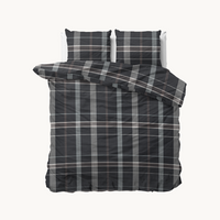Hoogwaardig flanel dekbedovertrek set Bruce Taupe in een warme, neutrale tint.