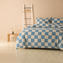 Dekbedovertrekset Soft Velvet Fleece Chess Blauw