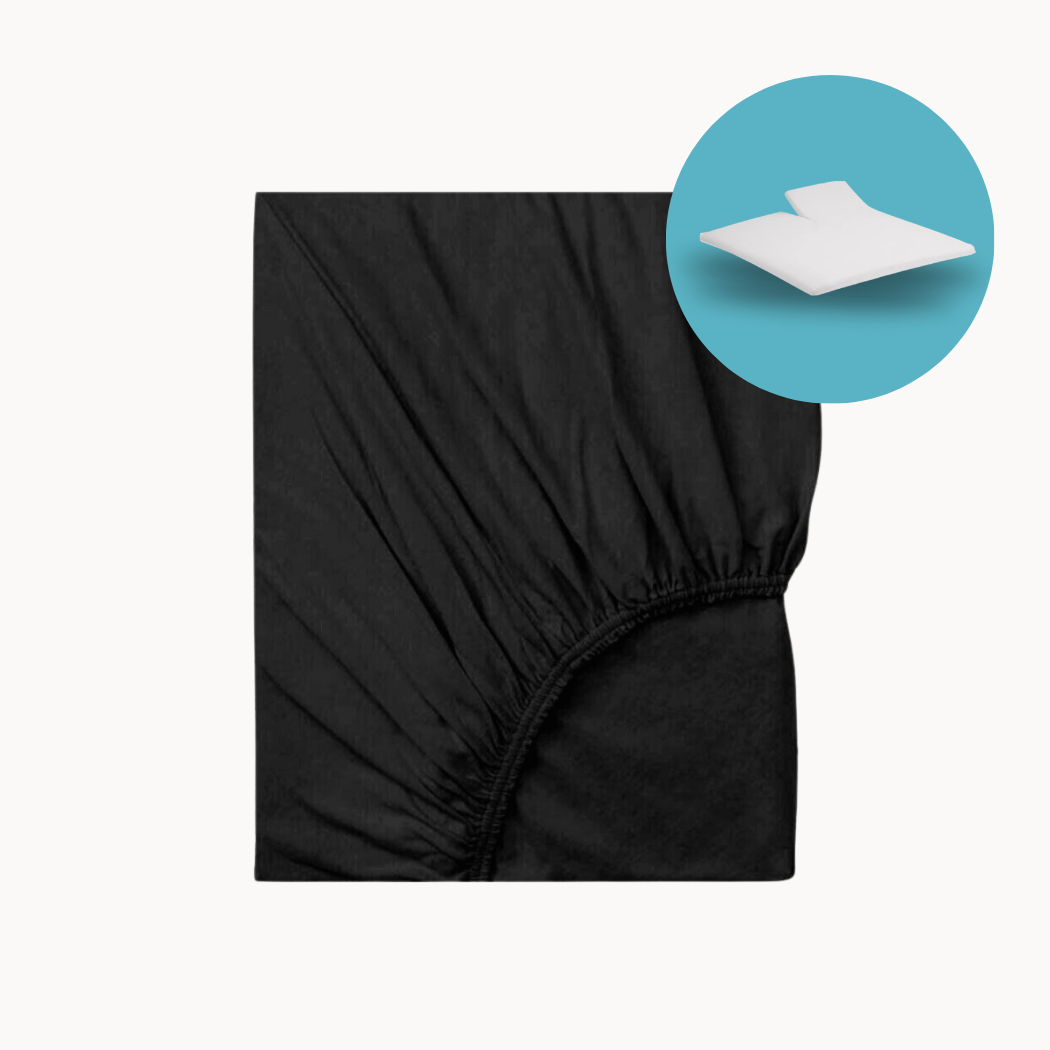 Splittopper Hoeslaken Luxe Dubbel Jersey Obsidian Black