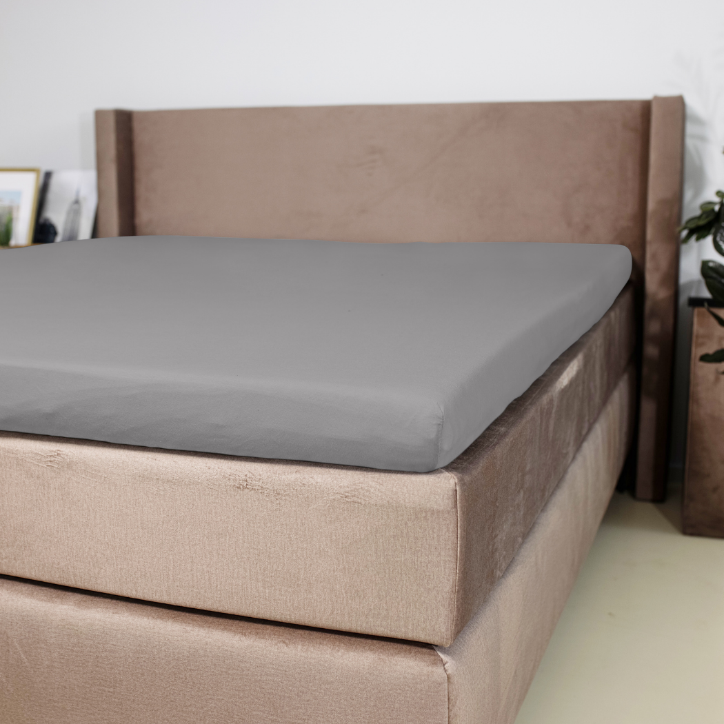 Topper Hoeslaken Luxe Dubbel Jersey Stone Grey