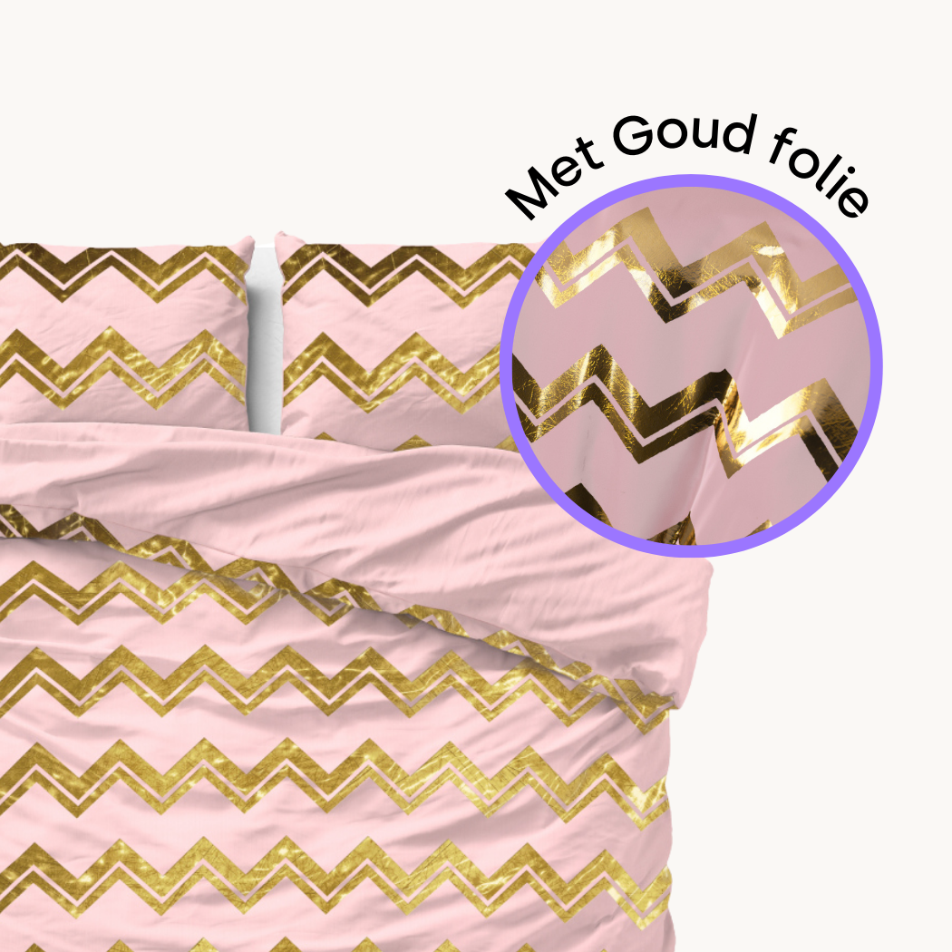 Dekbedovertrek Glamour Wave Goud Roze