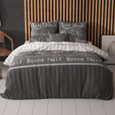 Detailweergave Bonne Nuit 4 Antraciet Grijs Dekbedovertrek