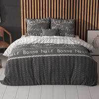 Detailweergave Bonne Nuit 4 Antraciet Grijs Dekbedovertrek