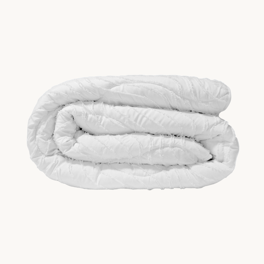 Dekbed Zonder Overtrek Japandi Waves White