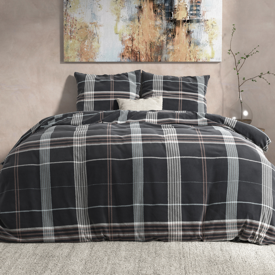 Dekbedovertrek set Flanel Bruce Taupe