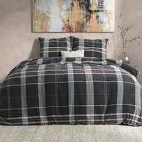 Chique Flanel Bruce Taupe dekbedovertrek set voor een stijlvolle slaapkamer
