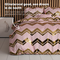 Dekbedovertrek Glamour Wave Goud Roze