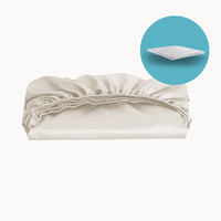 Topper Hoeslaken Katoen Satijn Pearl White