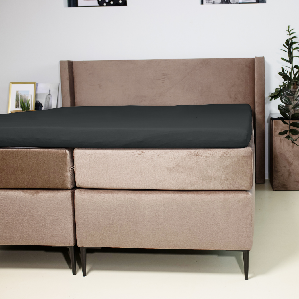 Topper Hoeslaken Luxe Dubbel Jersey Earl Grey