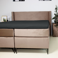 Topper Hoeslaken Luxe Dubbel Jersey Earl Grey