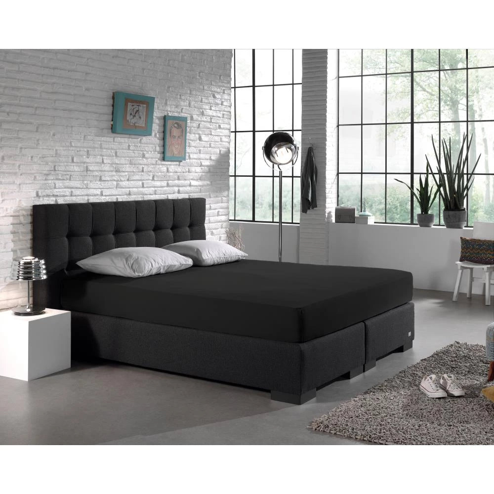 Matras Hoeslaken Dubbel Jersey Zwart