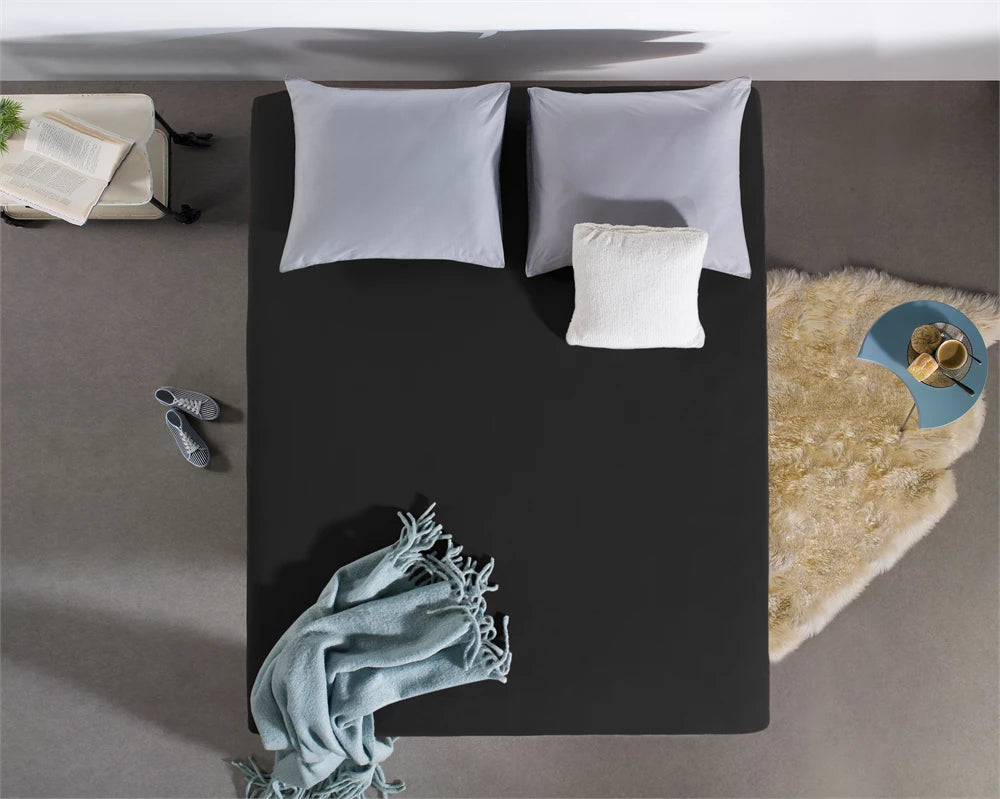 Matras Hoeslaken Dubbel Jersey Zwart