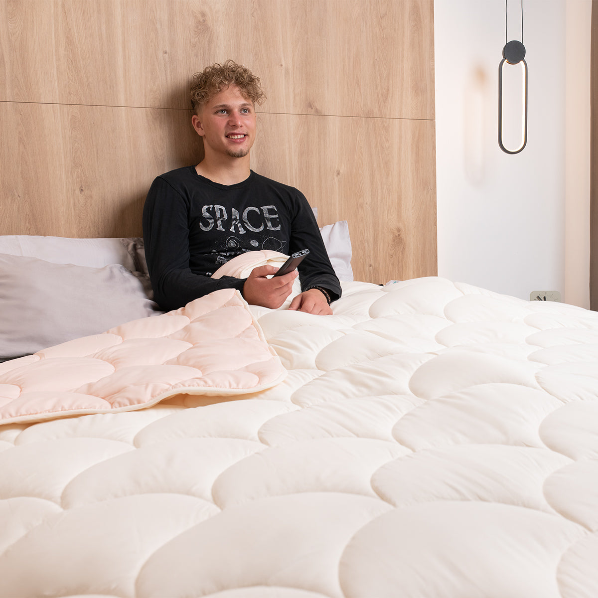 Dekbed Zonder Overtrek Mat Satijn Crème/pink
