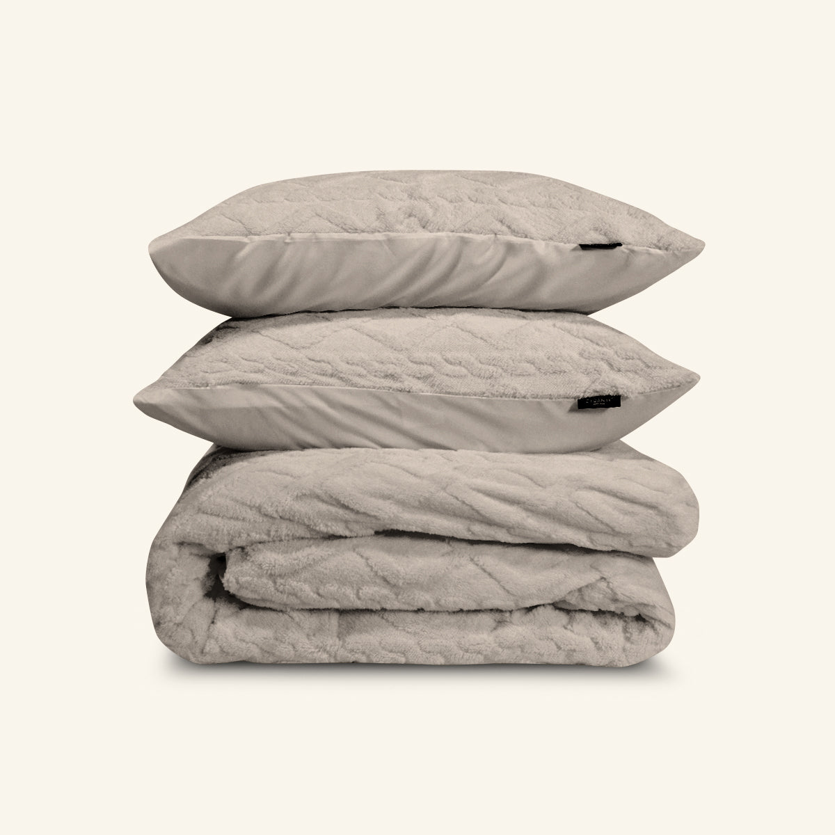 Dekbedovertrek Set Jacquard Teddy Stone