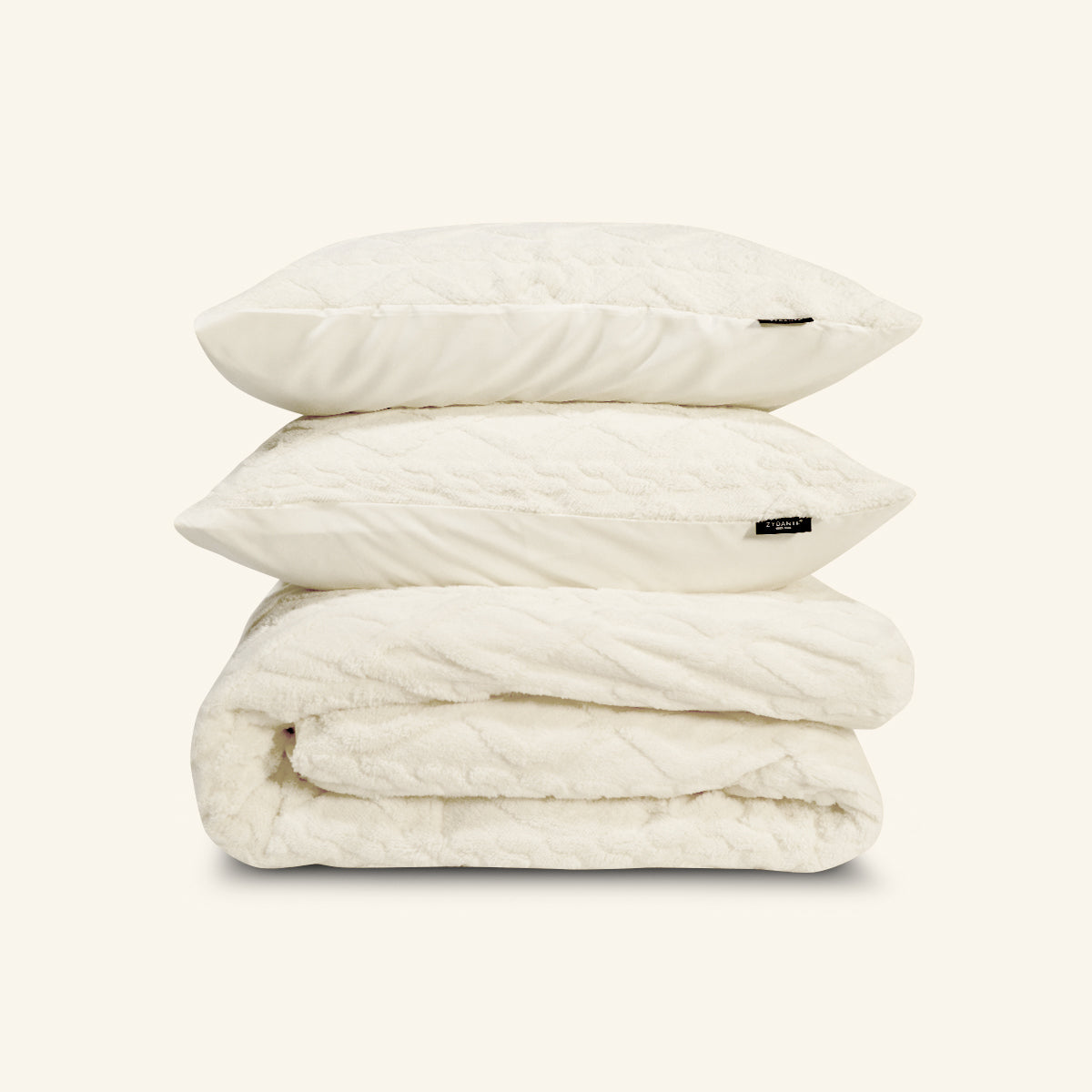 Dekbedovertrek Set Jacquard Teddy Whisper White