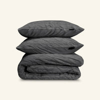 Dekbedovertrek Set Jacquard Teddy Antrhacite