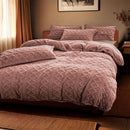 Dekbedovertrek Set Jacquard Teddy Peach