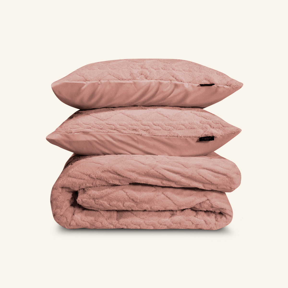 Dekbedovertrek Set Jacquard Teddy Peach