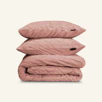 Dekbedovertrek Set Jacquard Teddy Peach