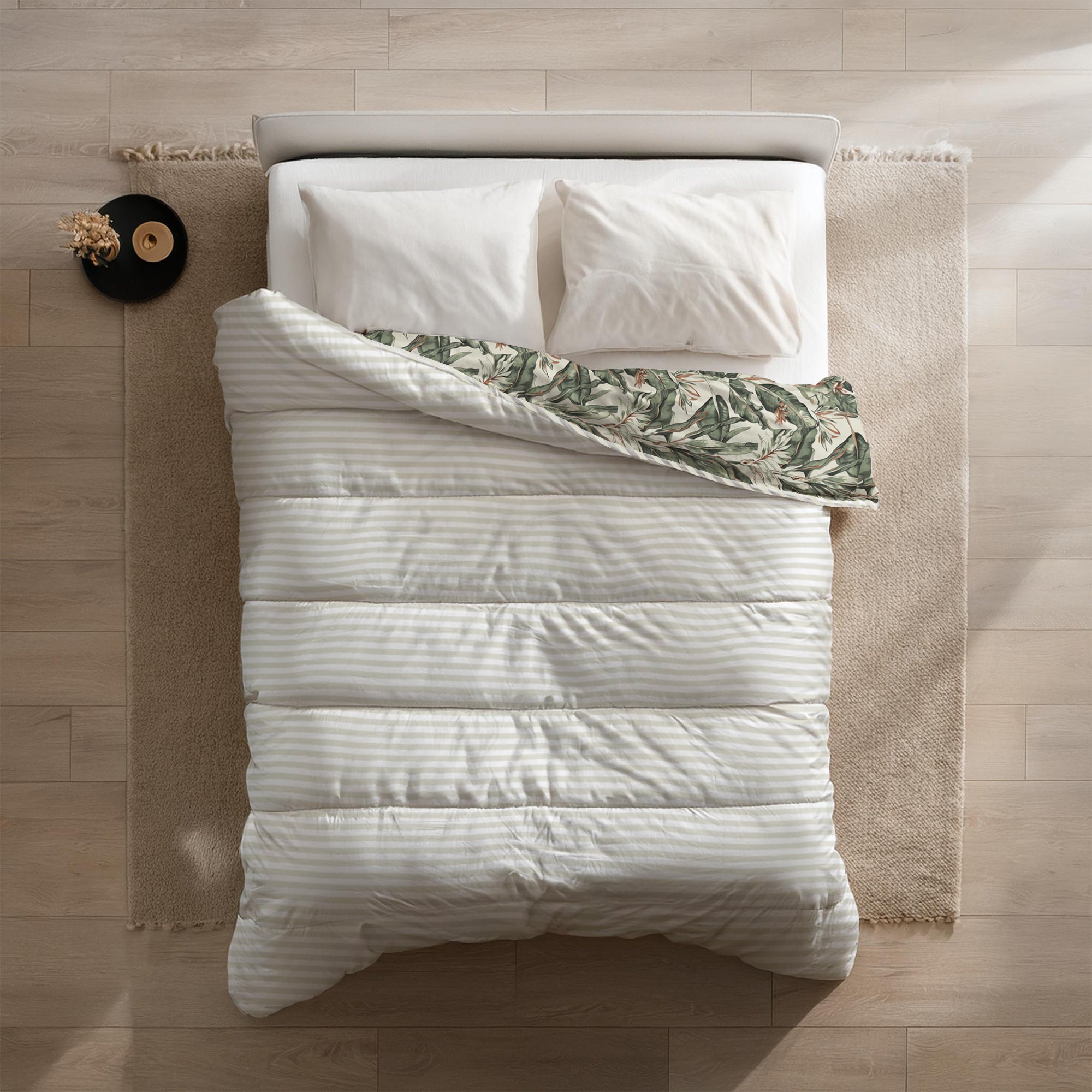 Dekbed Zonder Overtrek Microvezel Bedrukt - Floral Green