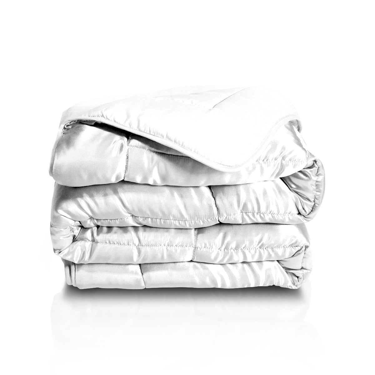 Dekbed Zonder Overtrek Satijn  Pearl White
