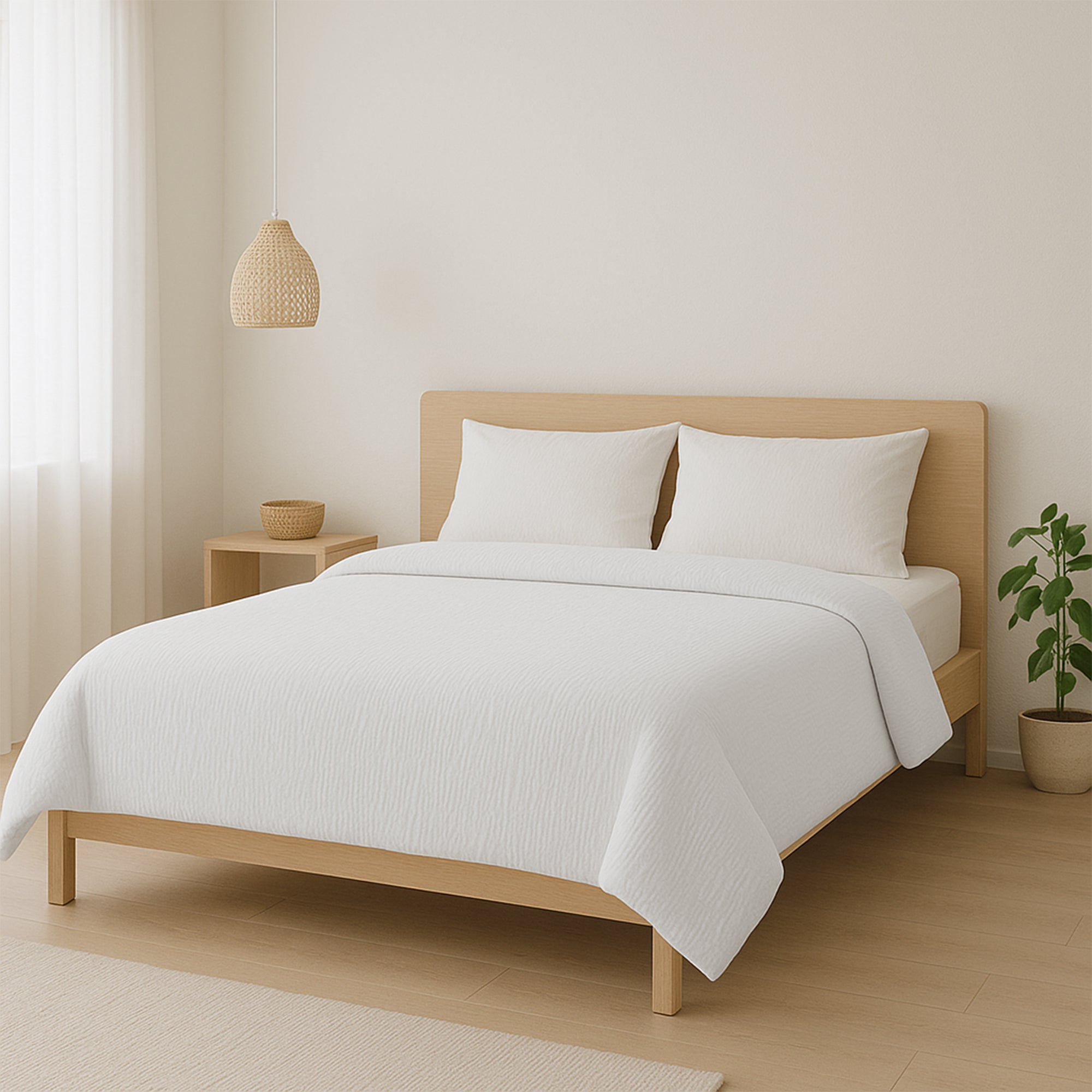 Dekbed Zonder Overtrek Micro Mousseline Wit