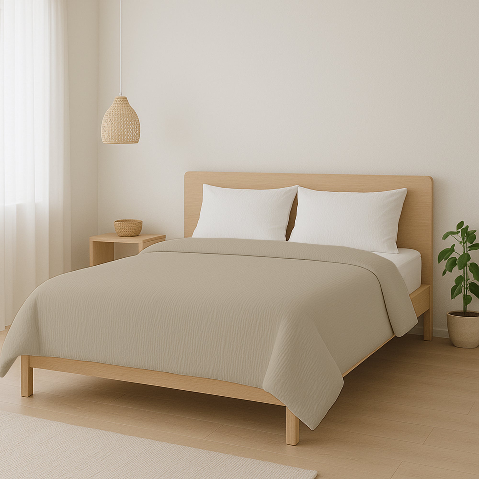 Dekbed Zonder Overtrek Micro Mousseline Zand
