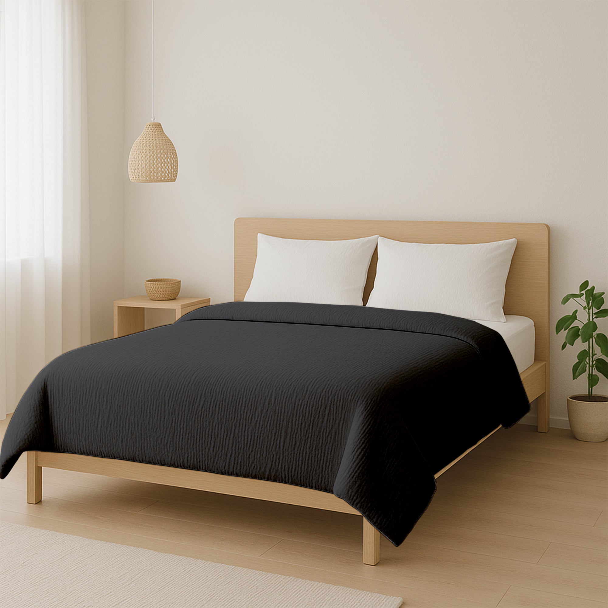 Dekbed Zonder Overtrek Micro Mousseline Antraciet