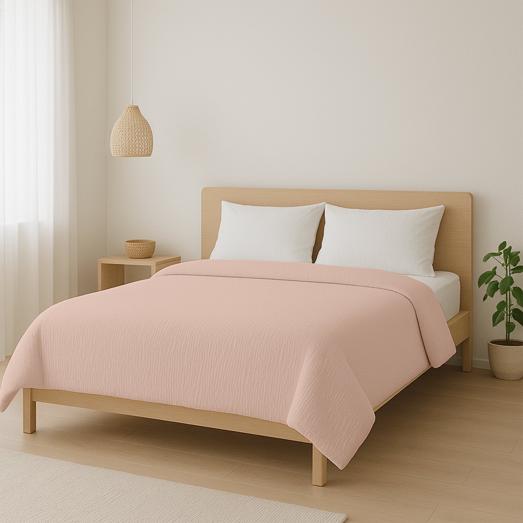 Dekbed Zonder Overtrek Micro Mousseline Roze