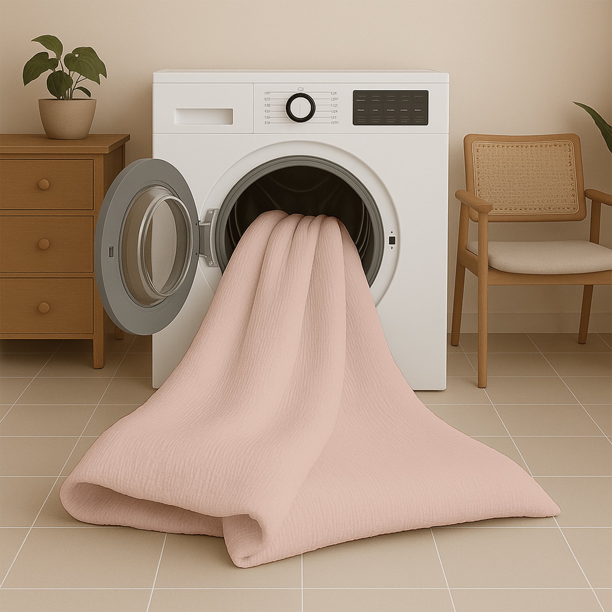 Dekbed Zonder Overtrek Micro Mousseline Roze