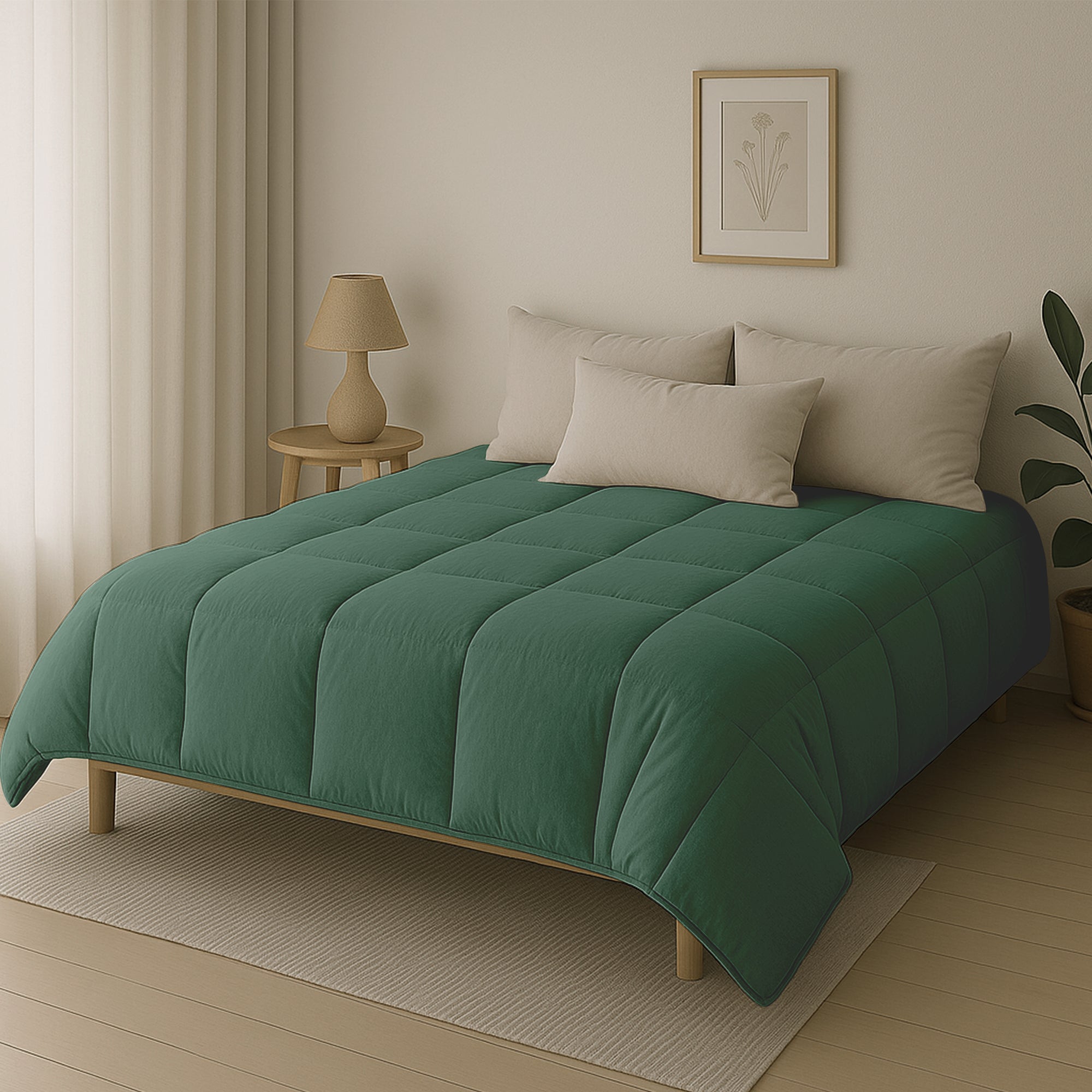 Dekbed Zonder Overtrek Stone Washed Groen