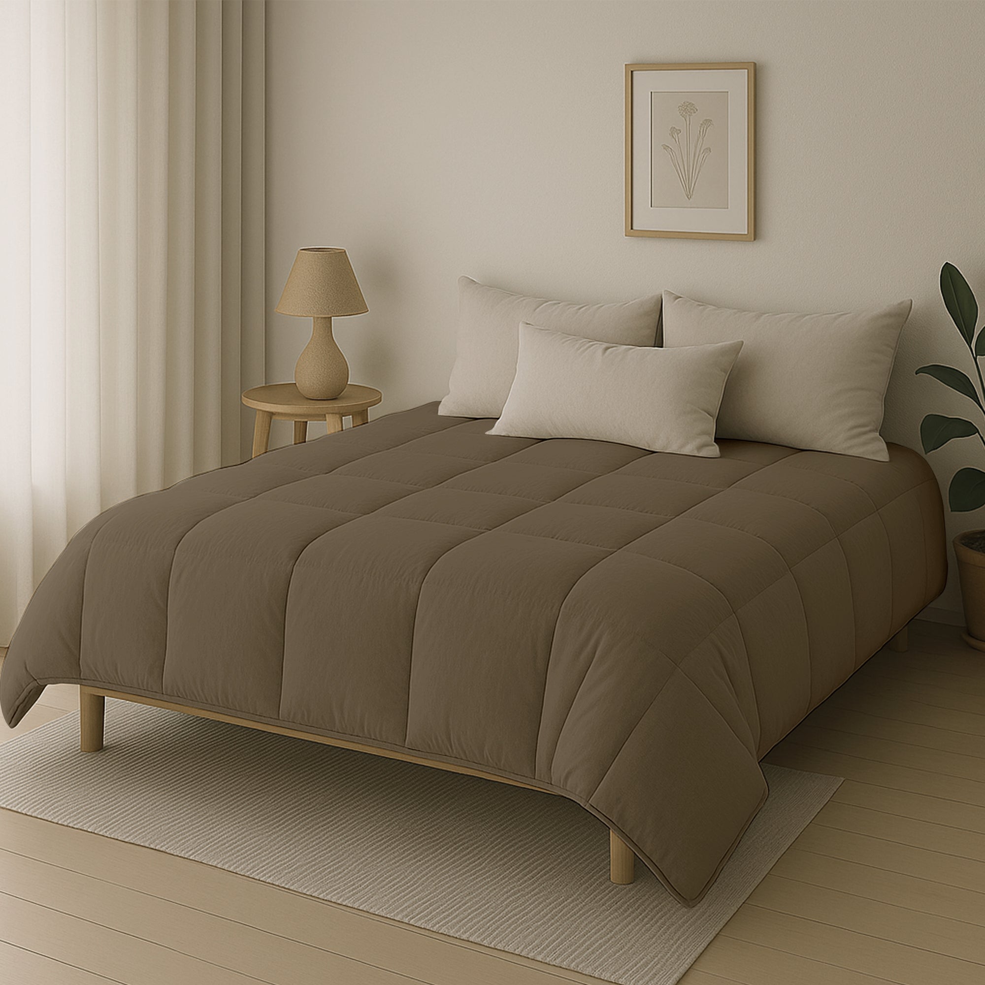 Dekbed Zonder Overtrek Stone Washed Taupe