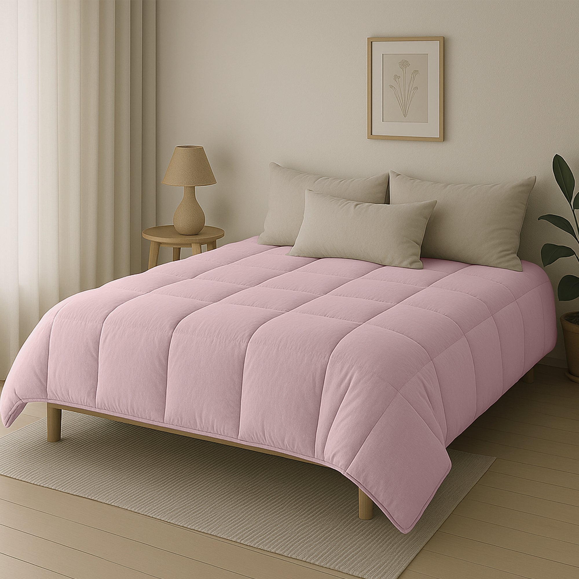 Dekbed Zonder Overtrek Stone Washed Roze