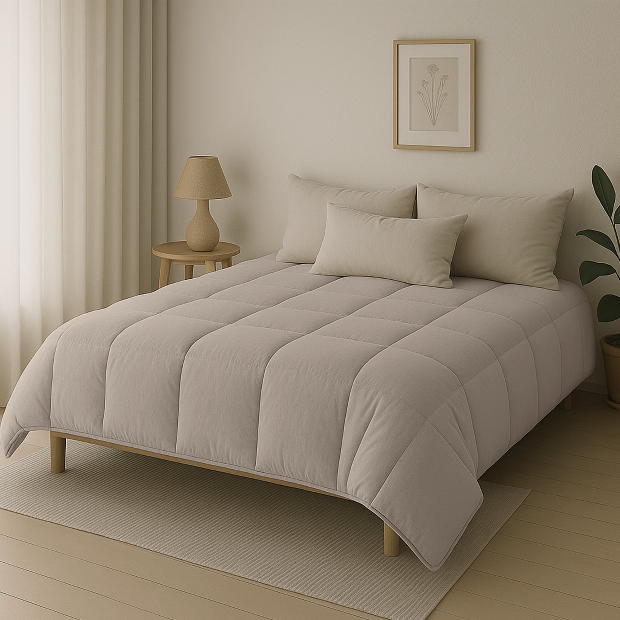 Dekbed Zonder Overtrek Stone Washed Zand