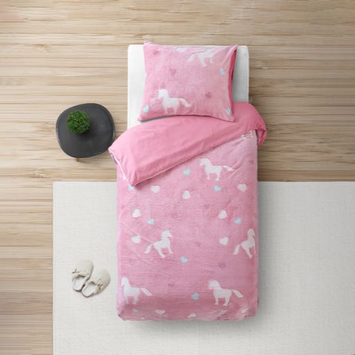 Dekbedovertrek Glow in the dark - Unicorn Roze
