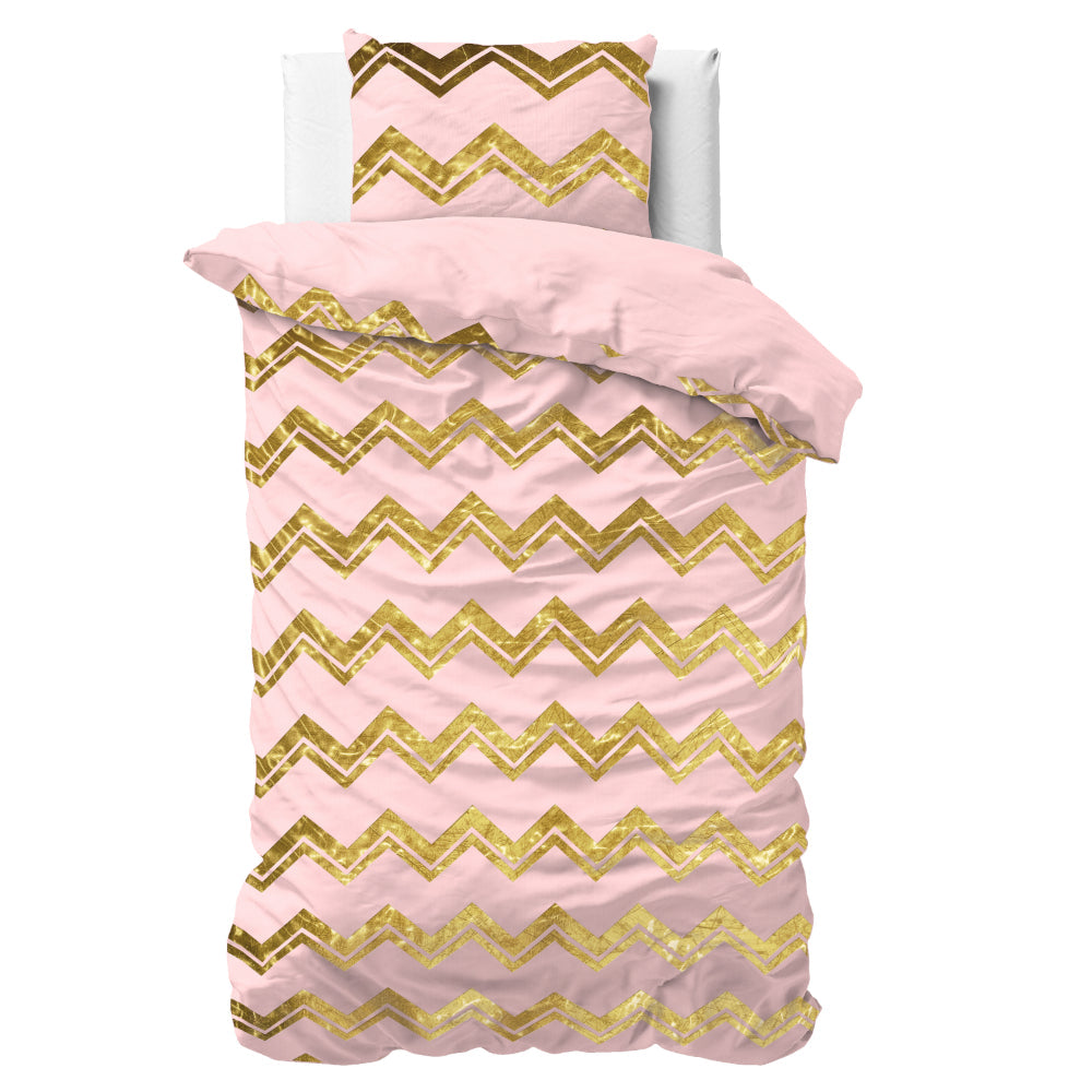 Dekbedovertrek Glamour Wave Goud Roze